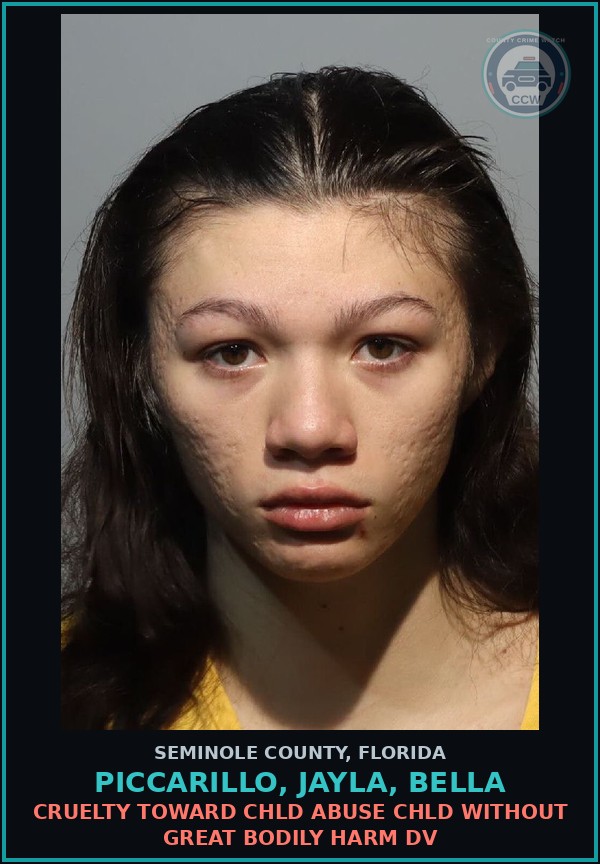 Booking mugshot of PICCARILLO, JAYLA, BELLA in Seminole County
