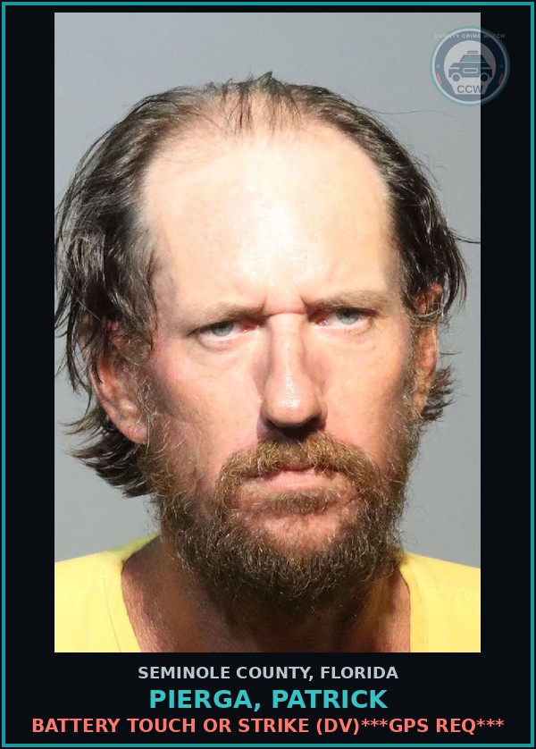 Booking mugshot of PIERGA, PATRICK in Seminole County