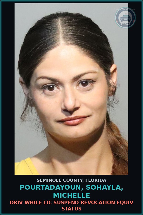Booking mugshot of POURTADAYOUN, SOHAYLA, MICHELLE in Seminole County