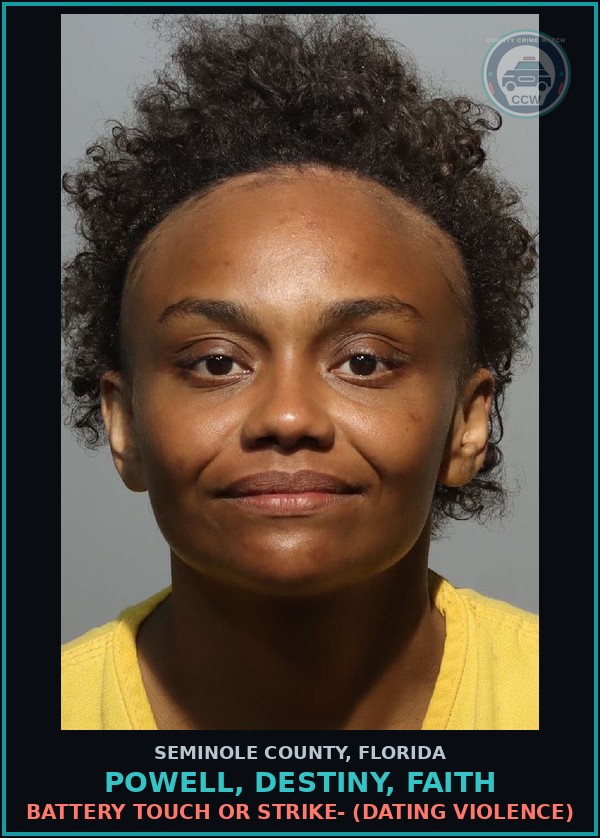 Booking mugshot of POWELL, DESTINY, FAITH in Seminole County