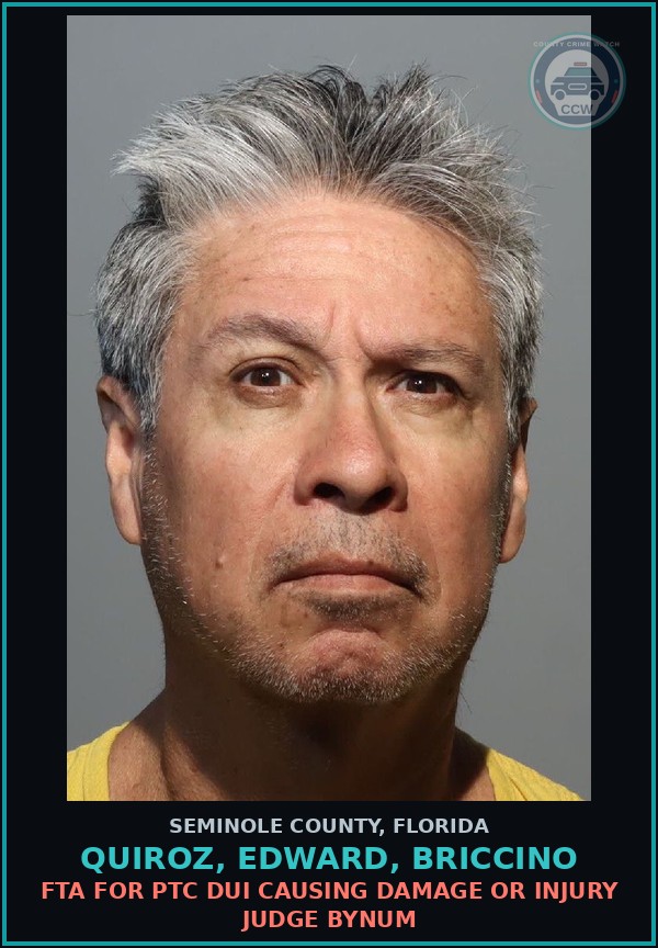 Booking mugshot of QUIROZ, EDWARD, BRICCINO in Seminole County