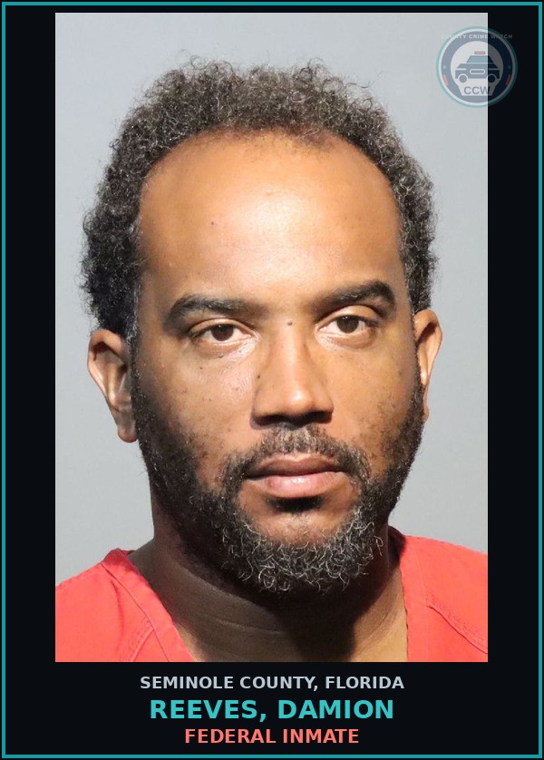 Booking mugshot of REEVES, DAMION in Seminole County