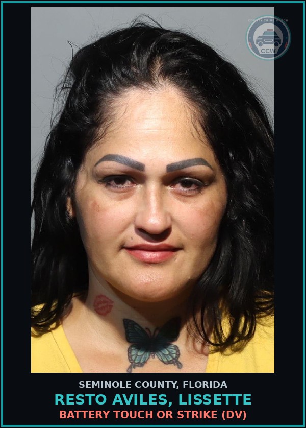 Booking mugshot of RESTO AVILES, LISSETTE in Seminole County