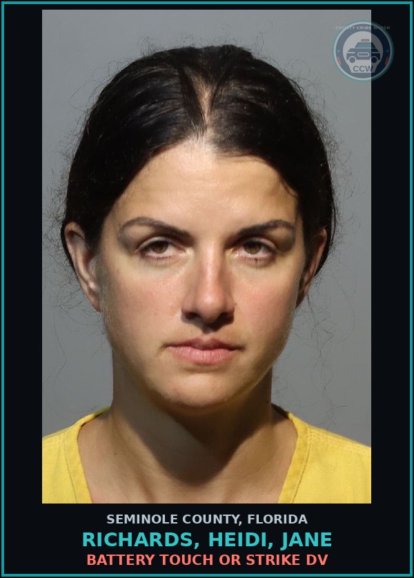 Booking mugshot of RICHARDS, HEIDI, JANE in Seminole County