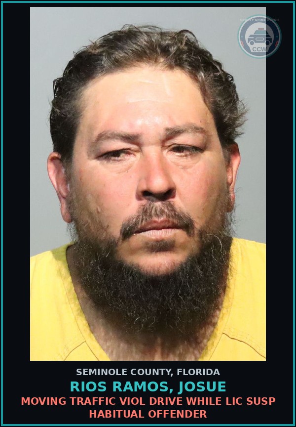 Booking mugshot of RIOS RAMOS, JOSUE in Seminole County