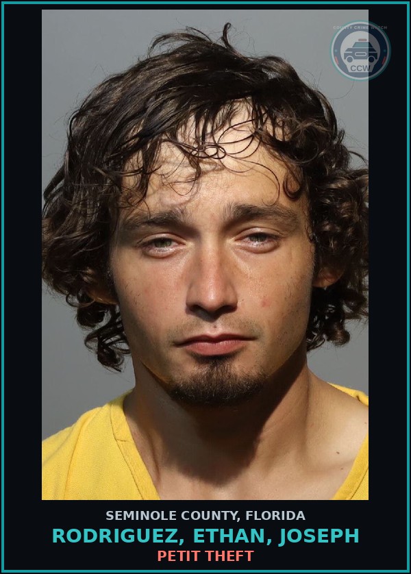 Booking mugshot of RODRIGUEZ, ETHAN, JOSEPH in Seminole County