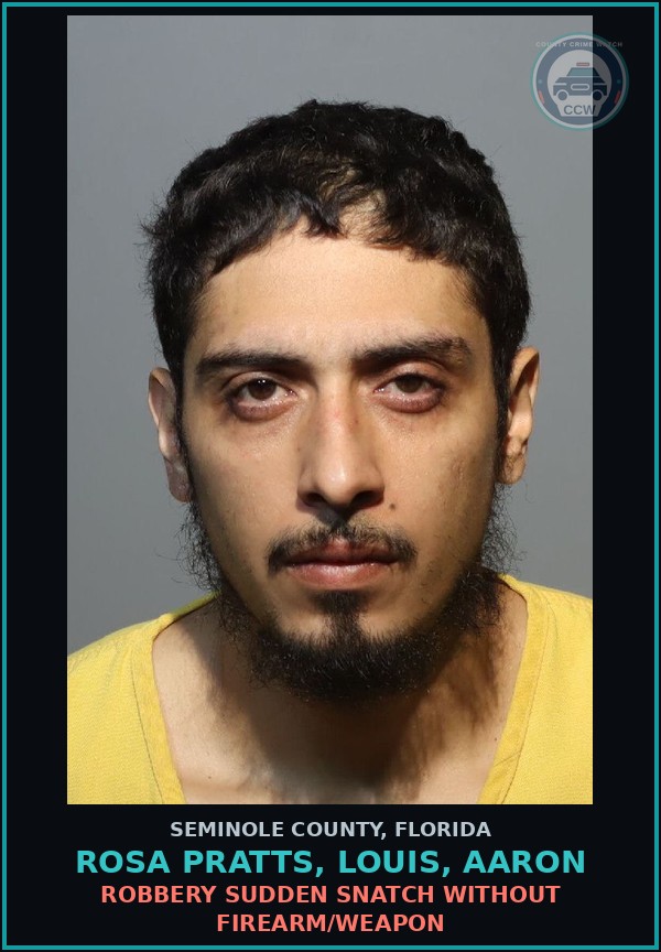 Booking mugshot of ROSA PRATTS, LOUIS, AARON in Seminole County