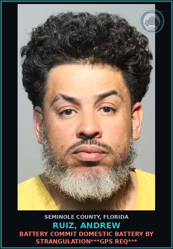 Booking mugshot of RUIZ, ANDREW in Seminole County
