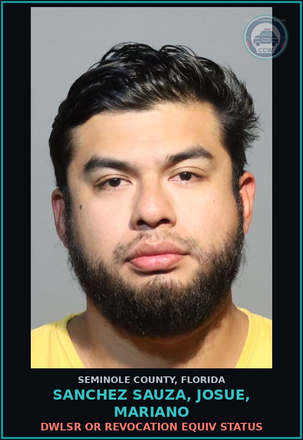 Booking mugshot of SANCHEZ SAUZA, JOSUE, MARIANO in Seminole County