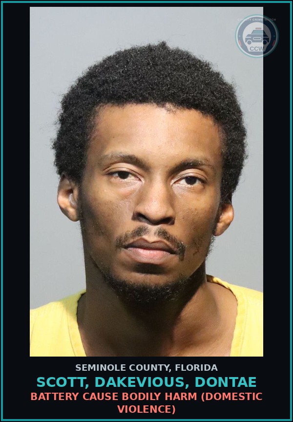 Booking mugshot of SCOTT, DAKEVIOUS, DONTAE in Seminole County