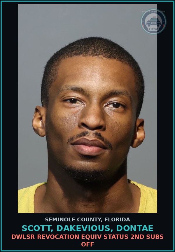 Booking mugshot of SCOTT, DAKEVIOUS, DONTAE in Seminole County