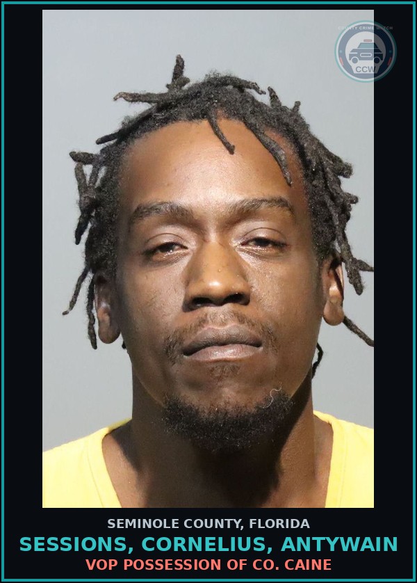 Booking mugshot of SESSIONS, CORNELIUS, ANTYWAIN in Seminole County