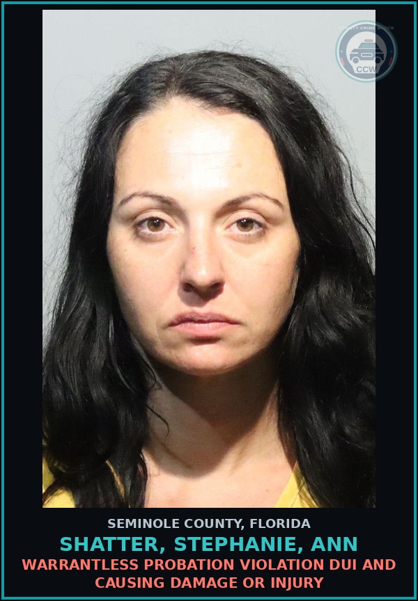Booking mugshot of SHATTER, STEPHANIE, ANN in Seminole County