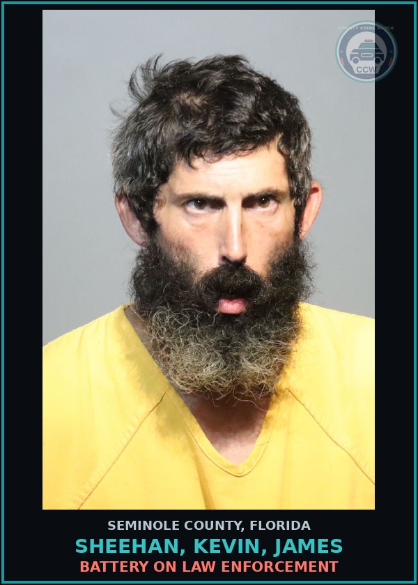 Booking mugshot of SHEEHAN, KEVIN, JAMES in Seminole County