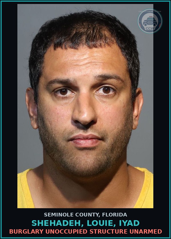 Booking mugshot of SHEHADEH, LOUIE, IYAD in Seminole County