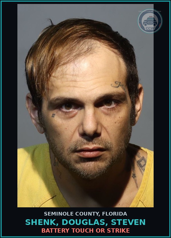 Booking mugshot of SHENK, DOUGLAS, STEVEN in Seminole County