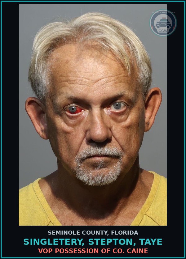 Booking mugshot of SINGLETERY, STEPTON, TAYE in Seminole County
