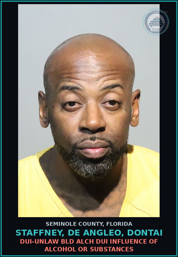 Booking mugshot of STAFFNEY, DE ANGLEO, DONTAI in Seminole County