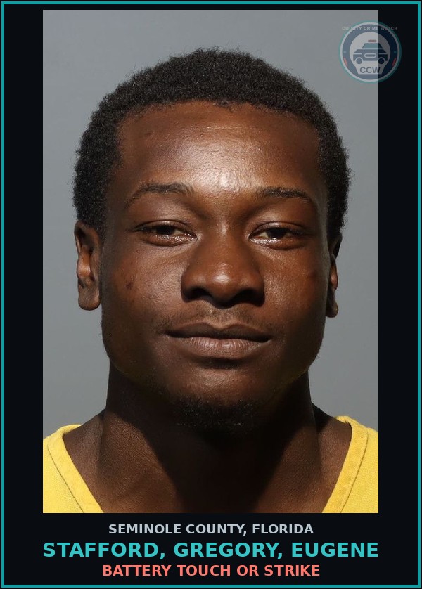 Booking mugshot of STAFFORD, GREGORY, EUGENE in Seminole County
