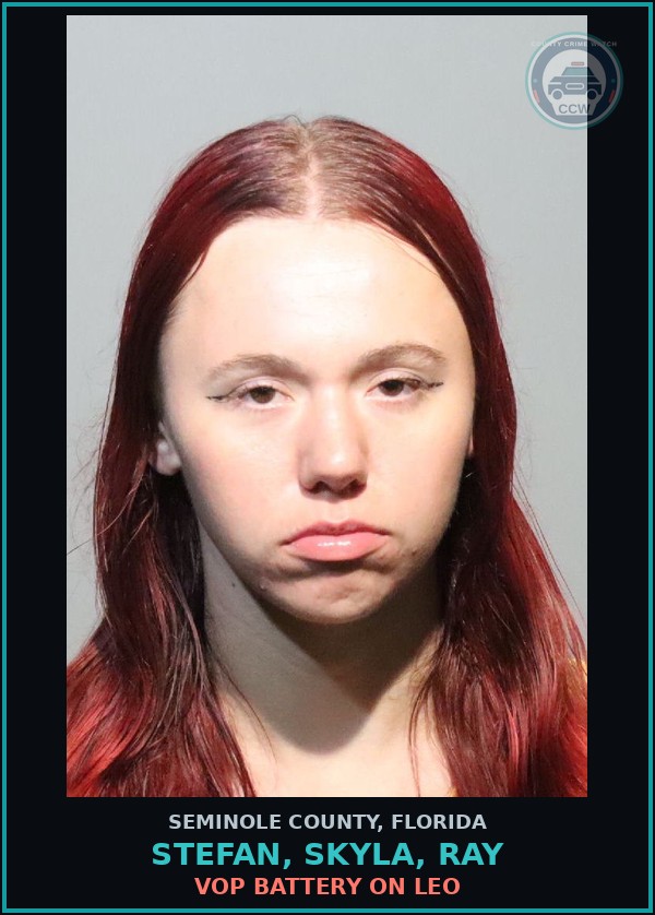 Booking mugshot of STEFAN, SKYLA, RAY in Seminole County