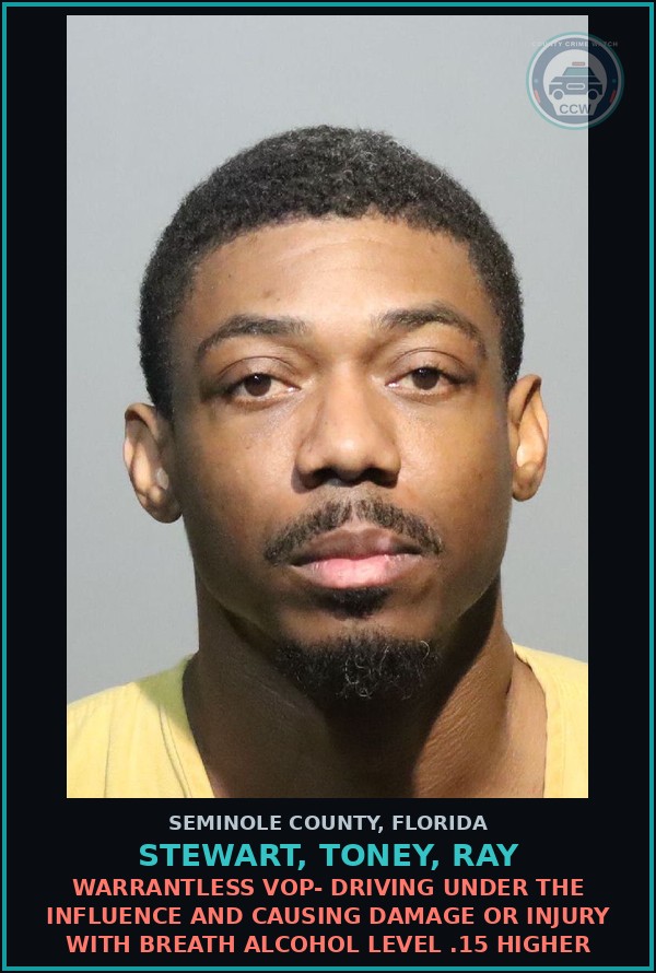 Booking mugshot of STEWART, TONEY, RAY in Seminole County