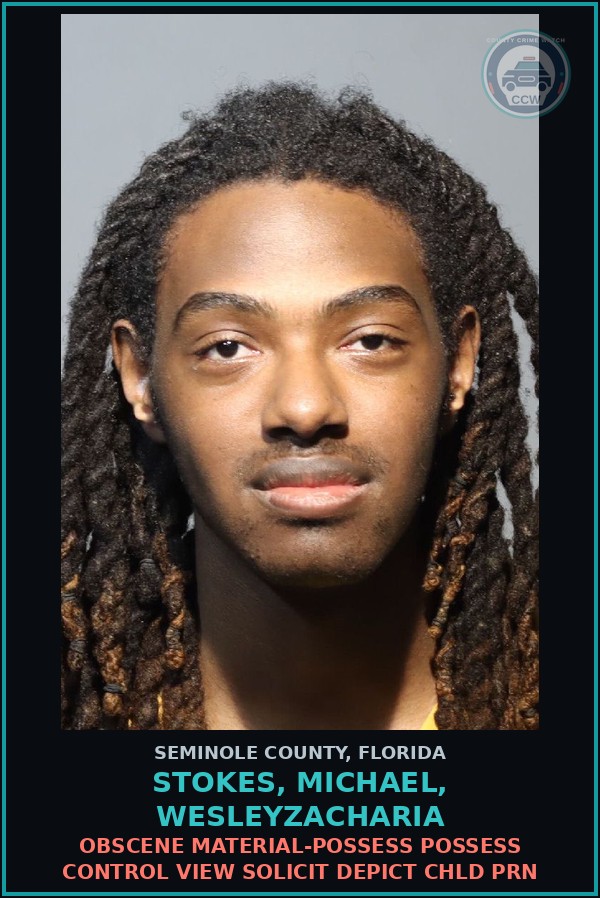 Booking mugshot of STOKES, MICHAEL, WESLEYZACHARIA in Seminole County