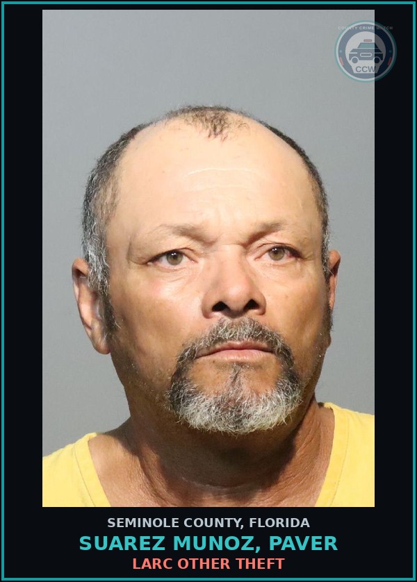 Booking mugshot of SUAREZ MUNOZ, PAVER in Seminole County