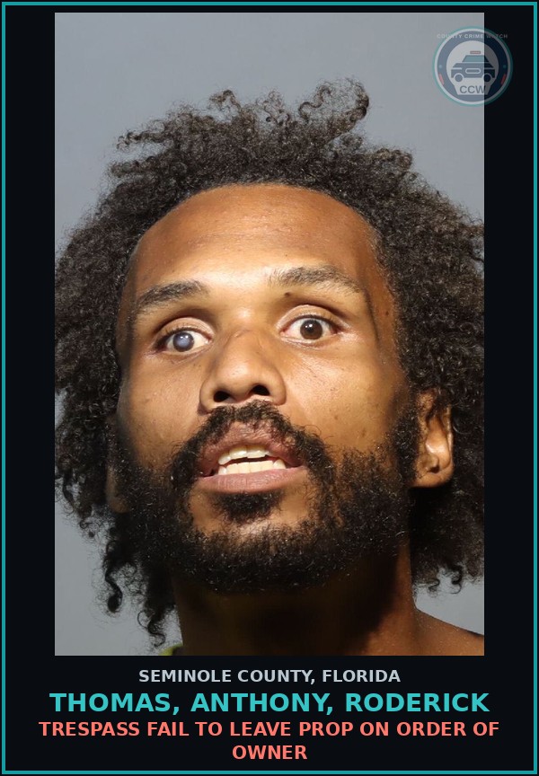 Booking mugshot of THOMAS, ANTHONY, RODERICK in Seminole County