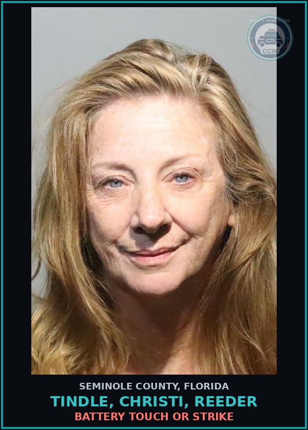 Booking mugshot of TINDLE, CHRISTI, REEDER in Seminole County