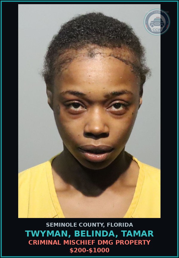 Booking mugshot of TWYMAN, BELINDA, TAMAR in Seminole County