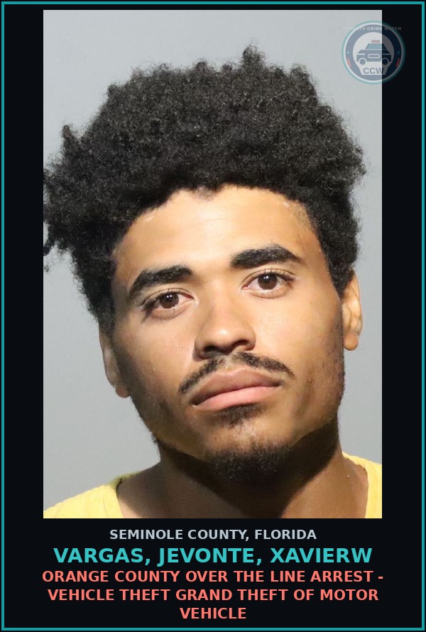 Booking mugshot of VARGAS, JEVONTE, XAVIERW in Seminole County