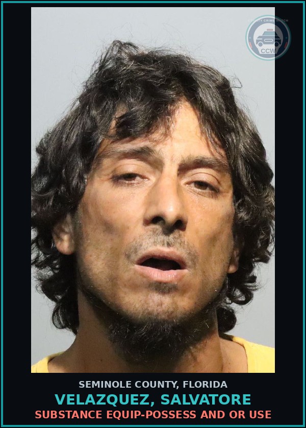Booking mugshot of VELAZQUEZ, SALVATORE in Seminole County