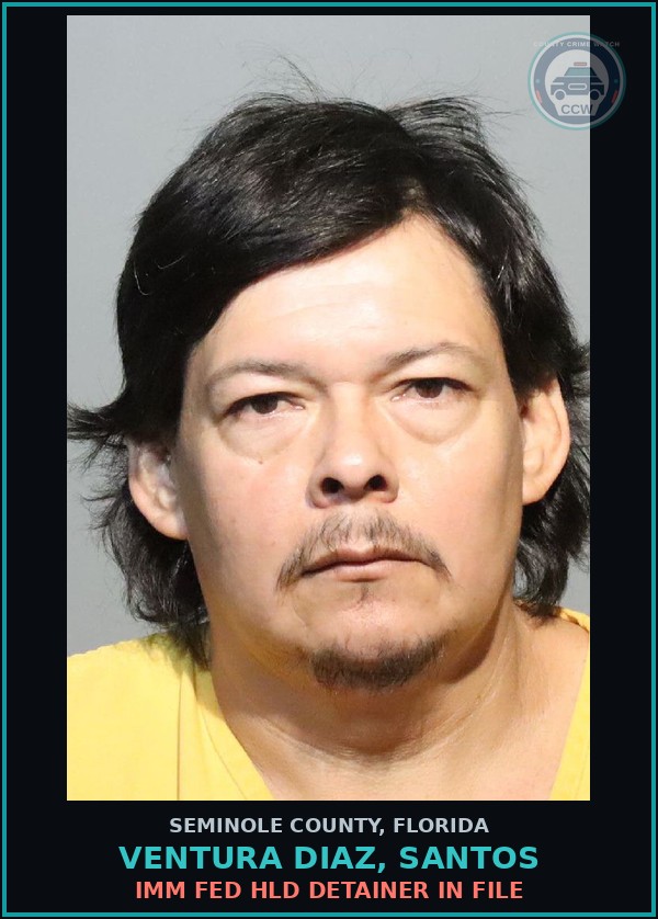 Booking mugshot of VENTURA DIAZ, SANTOS in Seminole County