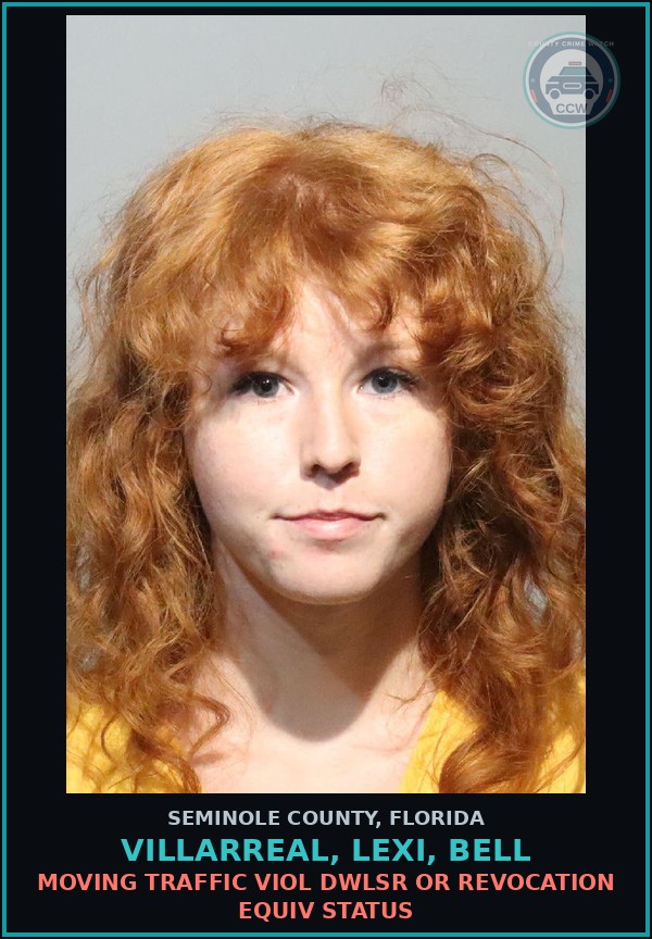 Booking mugshot of VILLARREAL, LEXI, BELL in Seminole County