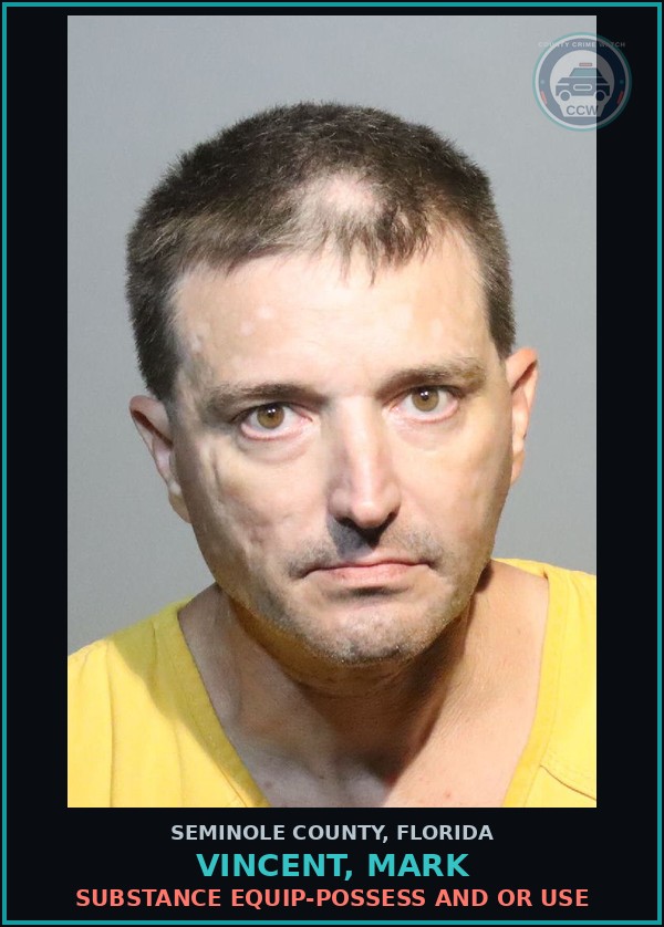 Booking mugshot of VINCENT, MARK in Seminole County