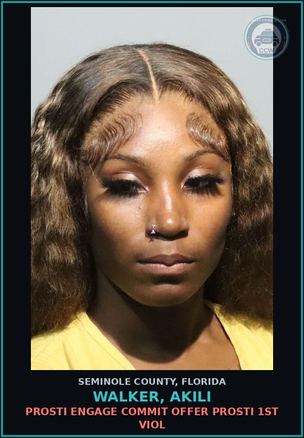 Booking mugshot of WALKER, AKILI in Seminole County