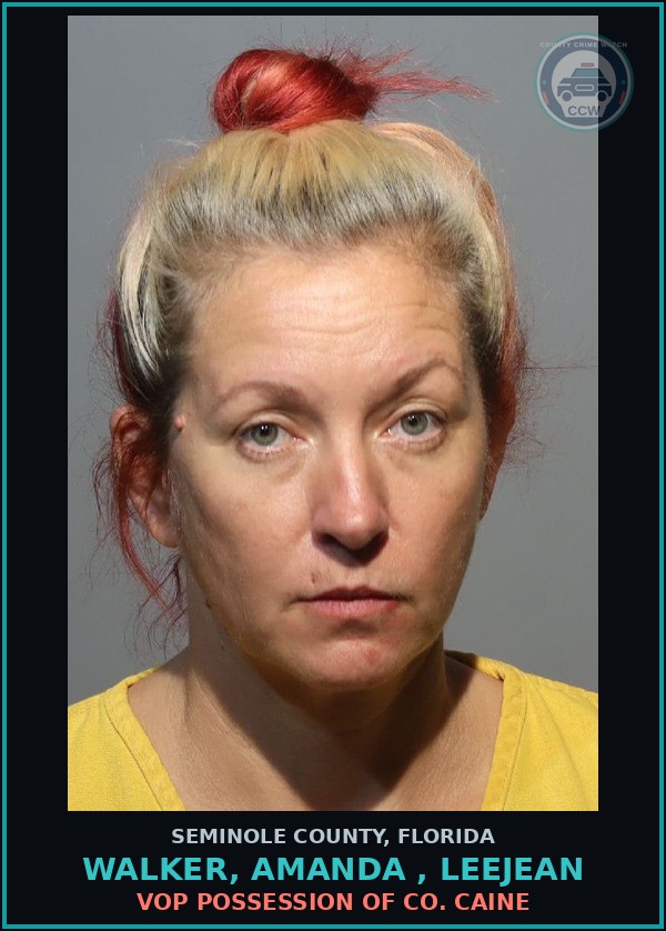 Booking mugshot of WALKER, AMANDA , LEEJEAN in Seminole County