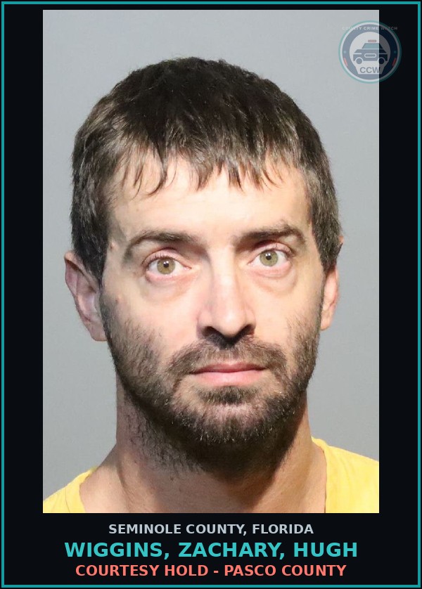 Booking mugshot of WIGGINS, ZACHARY, HUGH in Seminole County