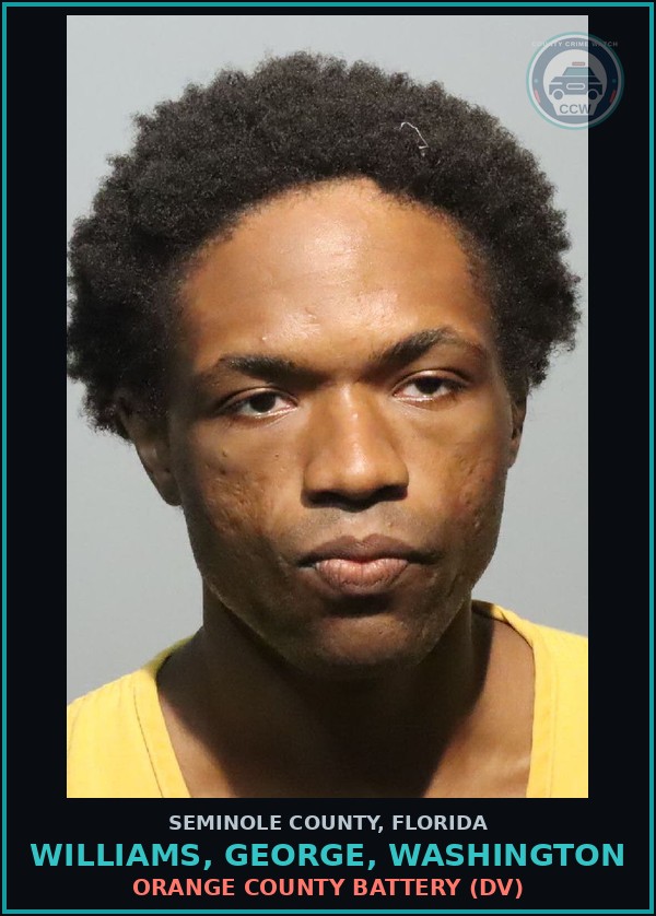 Booking mugshot of WILLIAMS, GEORGE, WASHINGTON in Seminole County