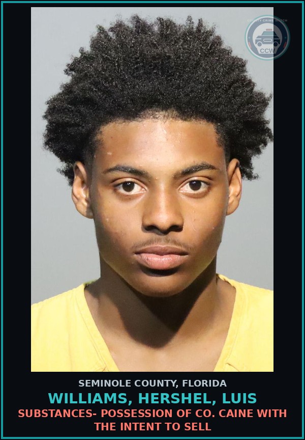 Booking mugshot of WILLIAMS, HERSHEL, LUIS in Seminole County