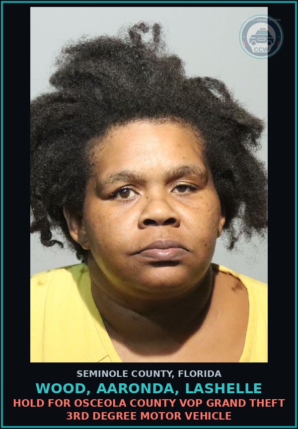 Booking mugshot of WOOD, AARONDA, LASHELLE in Seminole County