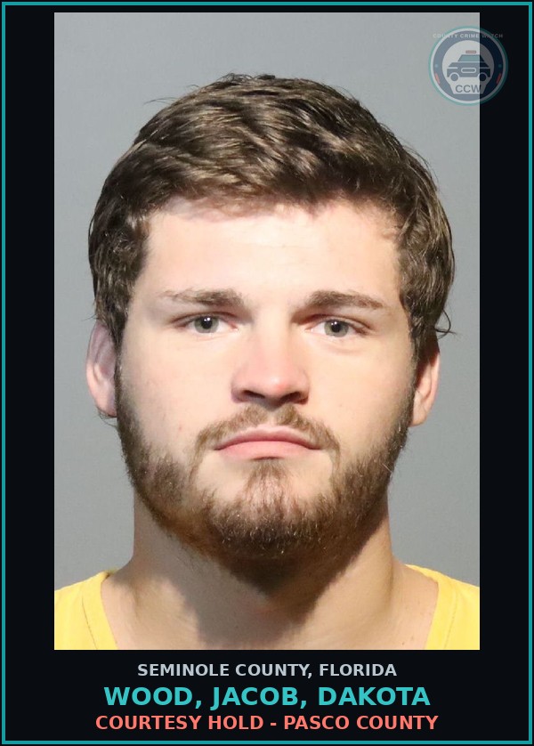 Booking mugshot of WOOD, JACOB, DAKOTA in Seminole County