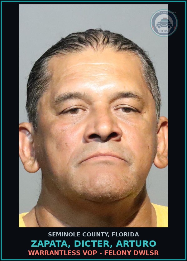 Booking mugshot of ZAPATA, DICTER, ARTURO in Seminole County