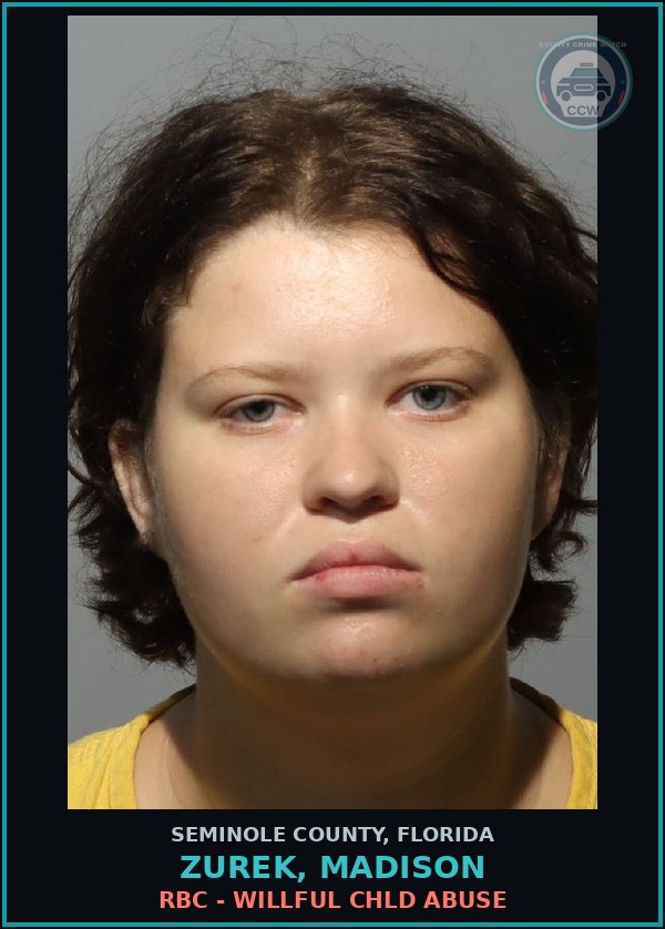 Booking mugshot of ZUREK, MADISON in Seminole County