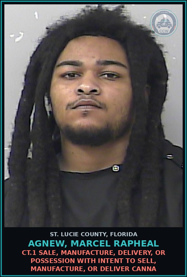 Booking mugshot of Agnew, Marcel Rapheal in St. Lucie County