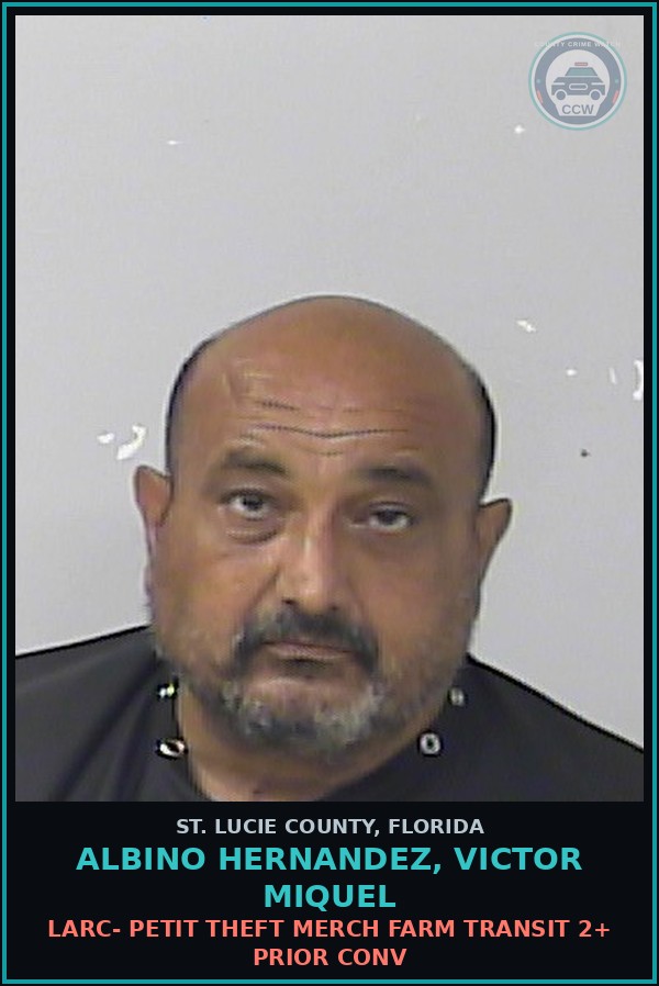 Booking mugshot of Albino Hernandez, Victor Miquel in St. Lucie County