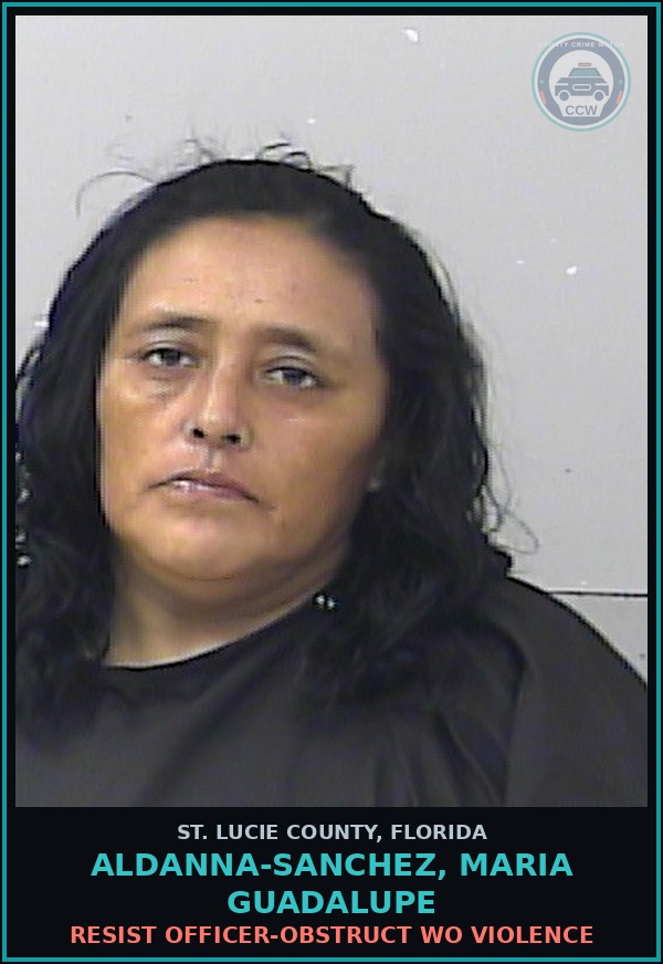 Booking mugshot of Aldanna-sanchez, Maria Guadalupe in St. Lucie County