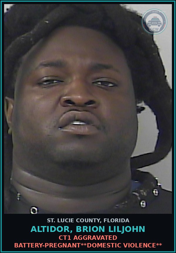 Booking mugshot of Altidor, Brion Liljohn in St. Lucie County