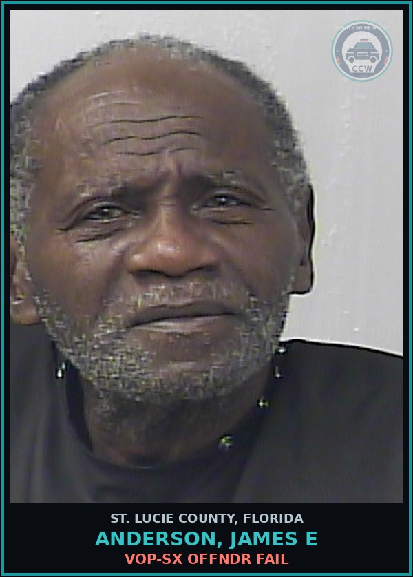 Booking mugshot of Anderson, James E in St. Lucie County