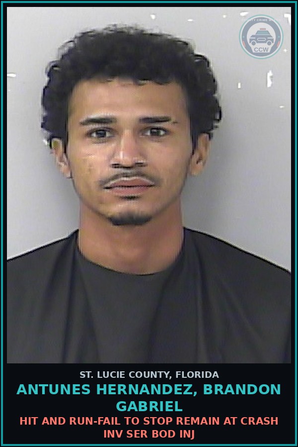 Booking mugshot of Antunes Hernandez, Brandon Gabriel in St. Lucie County